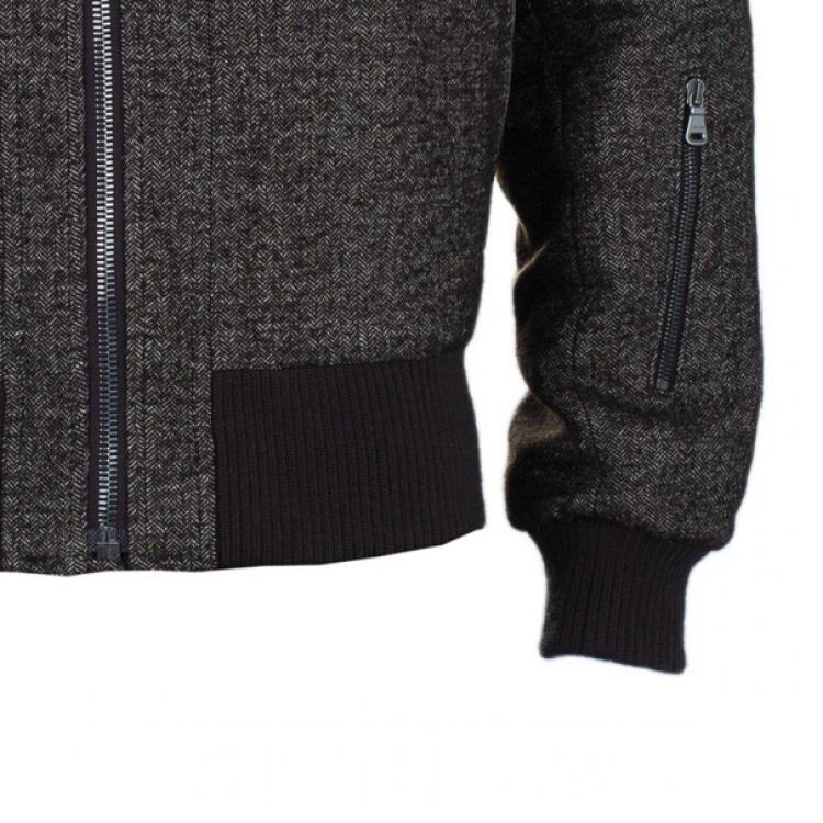 Pre Owned BOSS by Hugo Boss Brown Wool Bomber Men's Jacket M