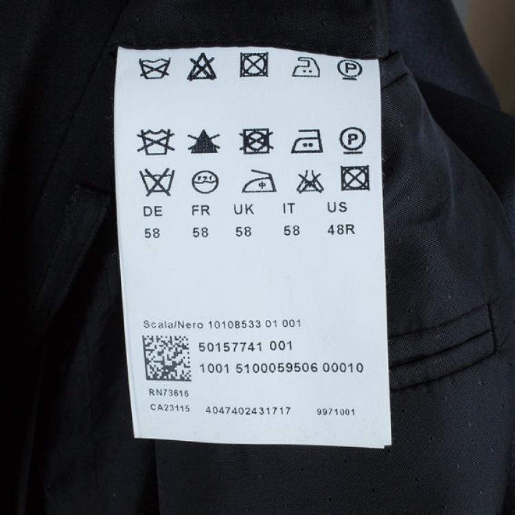 Pre Owned Boss by Hugo Boss Smoking Black Men's Blazer XXL