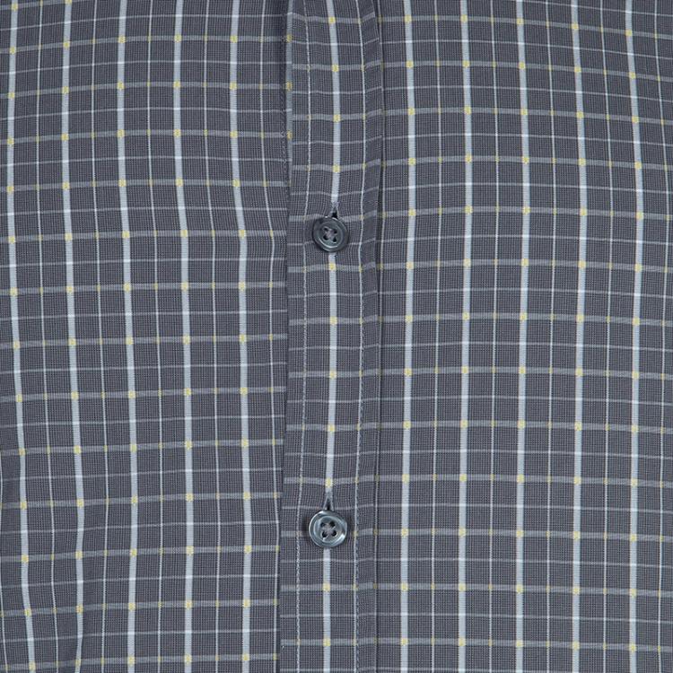 Pre Owned Boss By Hugo Boss Grey Tattersall Checked Slim Fit Cotton Shirt S