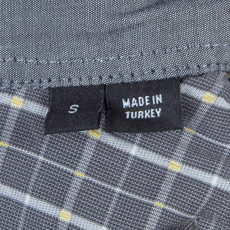 Pre Owned Boss By Hugo Boss Grey Tattersall Checked Slim Fit Cotton Shirt S