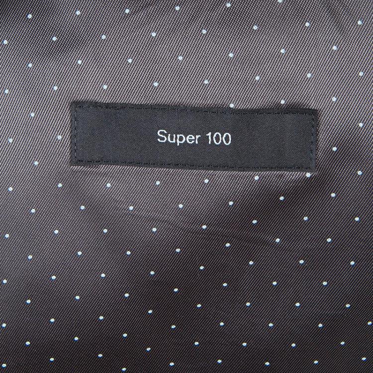 Pre Owned Boss By Hugo Boss Grey Pinstriped Wool Suit M