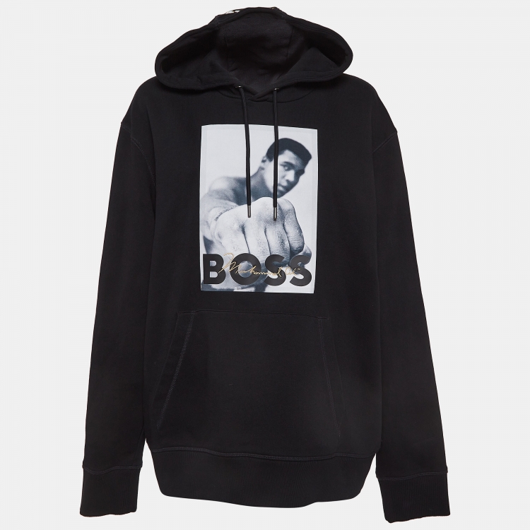 Pre Owned Boss By Hugo Boss X Muhammad Ali Printed Cotton Hoodie XXL