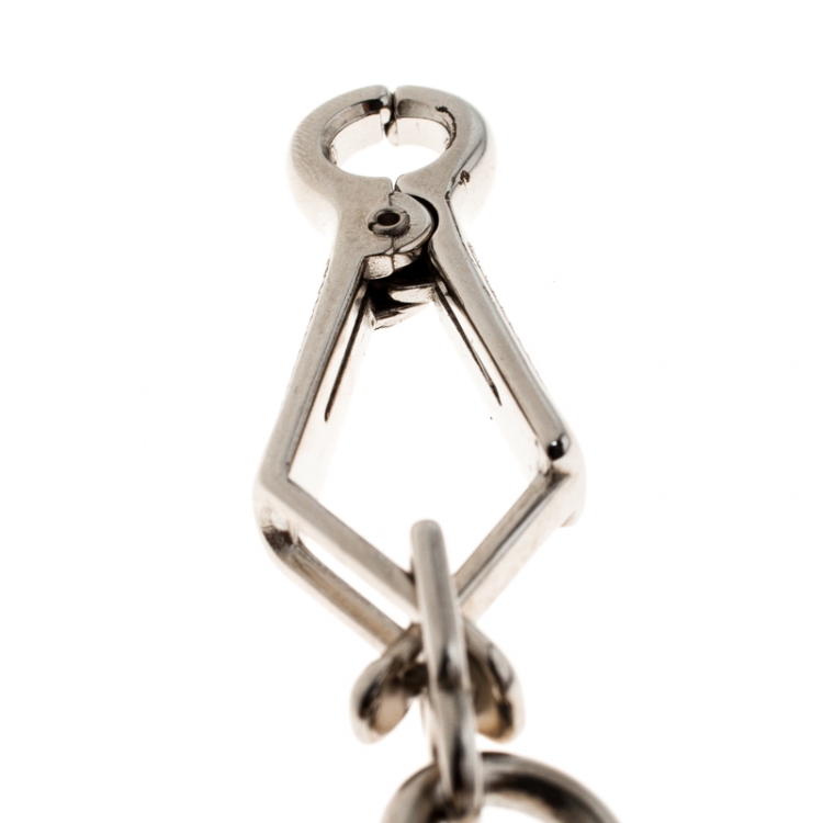 Pre Owned Bottega Veneta Black Intrecciato Knotted Key Ring