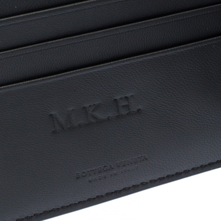 Pre Owned Bottega Veneta Black Intrecciato Leather Bifold Wallet