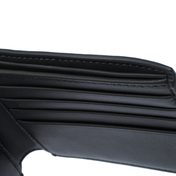 Pre Owned Bottega Veneta Black Intrecciato Leather Bifold Wallet