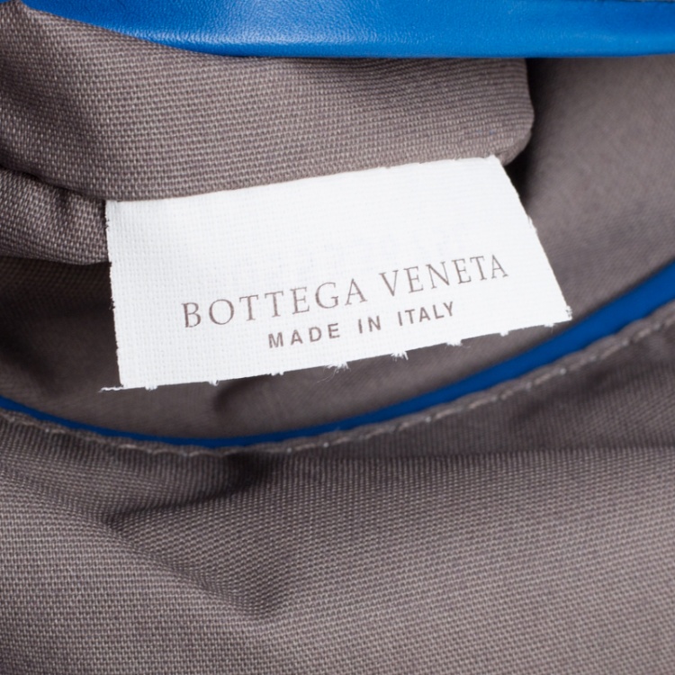 Pre Owned Bottega Veneta Blue Intrecciato Leather Drawstring Backpack