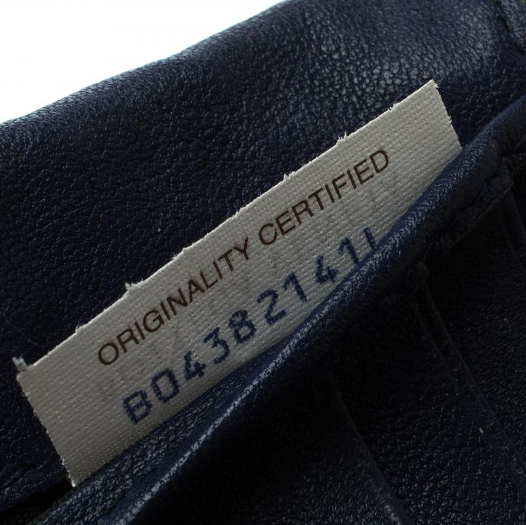 Pre Owned Bottega Veneta Dark Grey/Blue Intrecciato Leather Card Holder