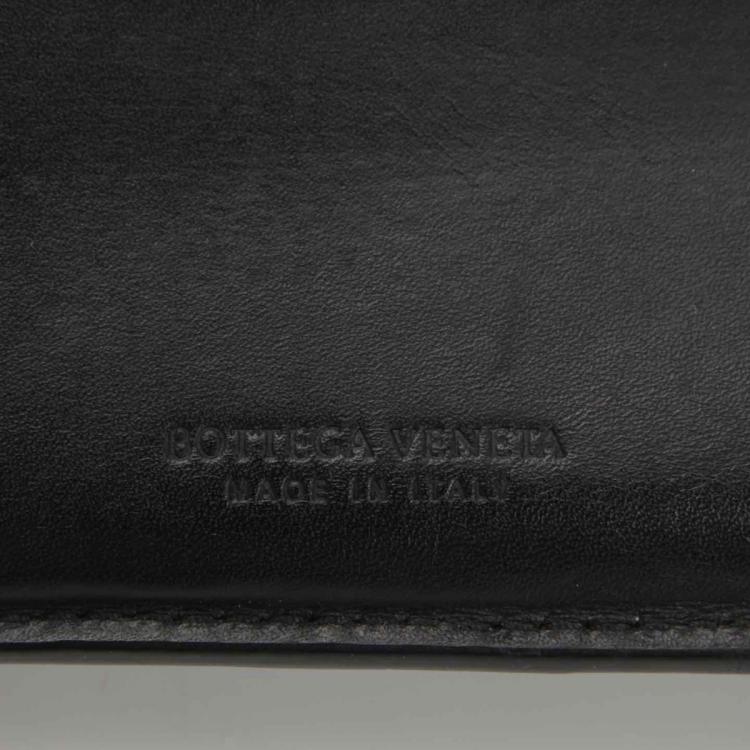 Pre Owned Bottega Veneta Black Intrecciato Leather Bi-fold Wallet
