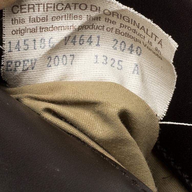 Pre Owned Bottega Veneta Dark Brown Leather Clutch