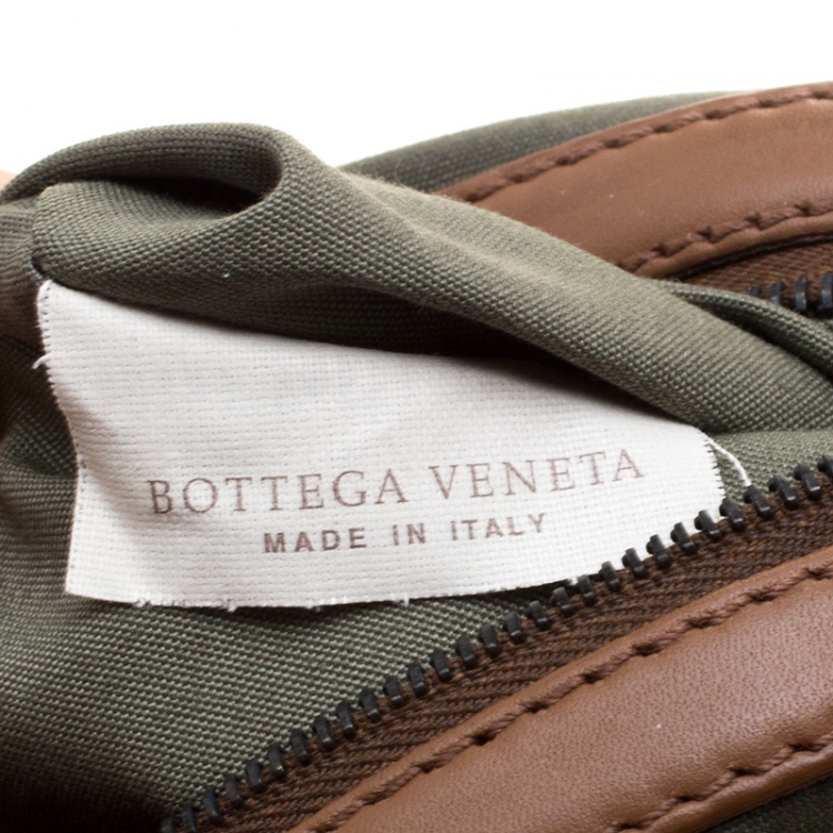 Pre Owned Bottega Veneta Brown Intrecciato Leather Medium Duffel Bag