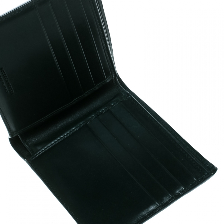 Pre Owned Bottega Veneta Green Crocodile Bi Fold Wallet 