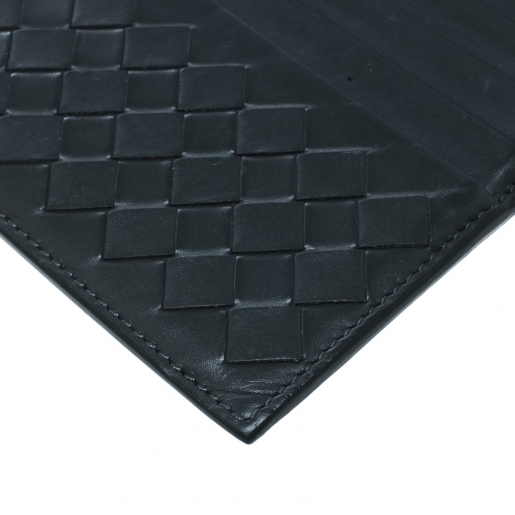 Pre Owned Bottega Veneta Grey Intrecciato Leather Card Holder 8CC