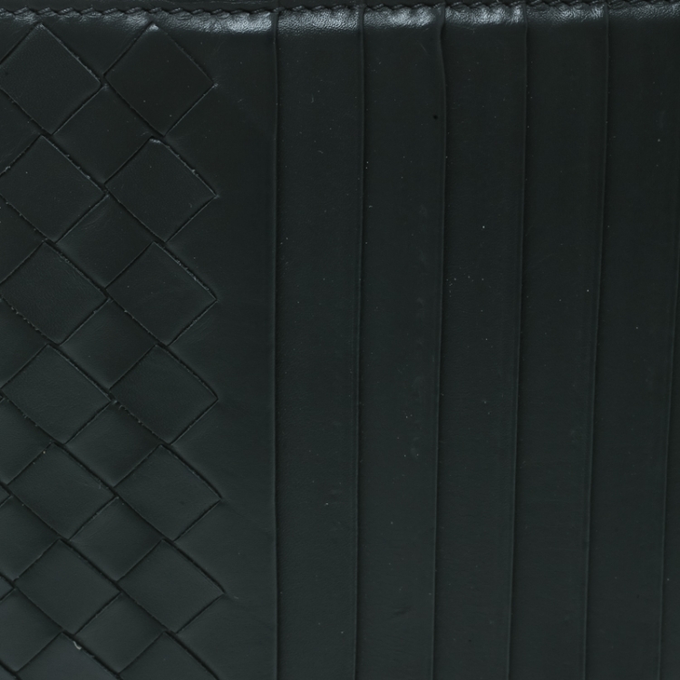 Pre Owned Bottega Veneta Grey Intrecciato Leather Card Holder 8CC