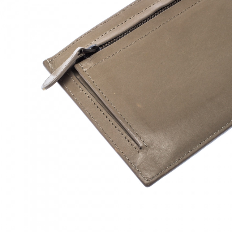 Pre Owned Bottega Veneta Beige Intrecciato Leather Card Holder 8CC