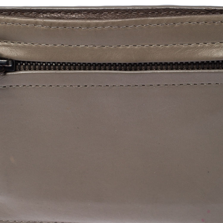 Pre Owned Bottega Veneta Beige Intrecciato Leather Card Holder 8CC