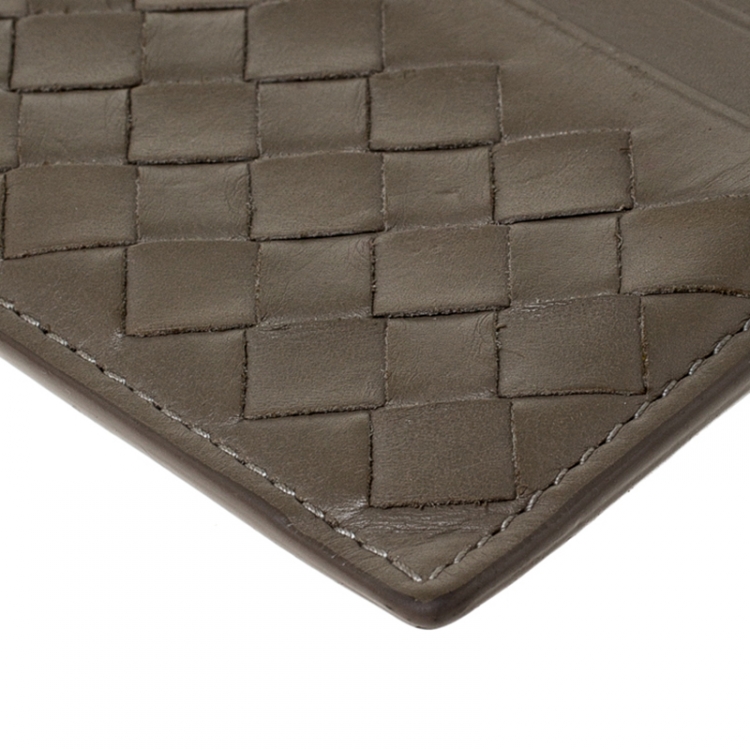 Pre Owned  Bottega Veneta Beige Intrecciato Leather Card Holder 8CC