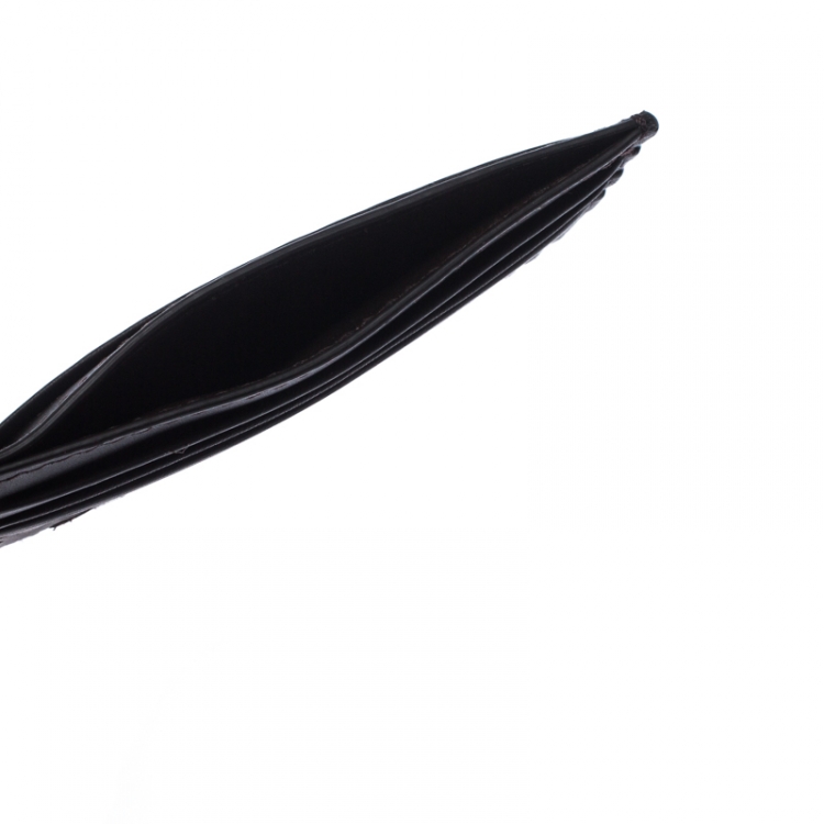 Pre Owned Bottega Veneta Brown Intrecciato Leather Slim Card Holder