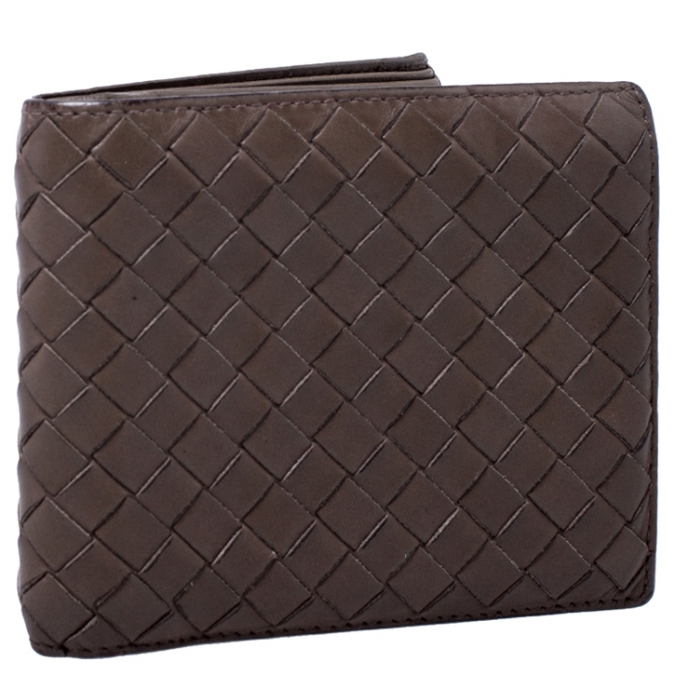 مملوكة مسبقًا Bottega Veneta Brown Intrecciato Leather Bifold Wallet