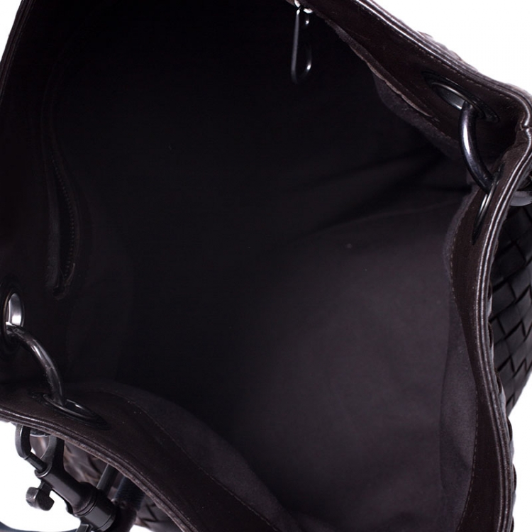 مملوكة مسبقًا Bottega Veneta Dark Brown Intrecciato Nappa Leather Messenger Bag