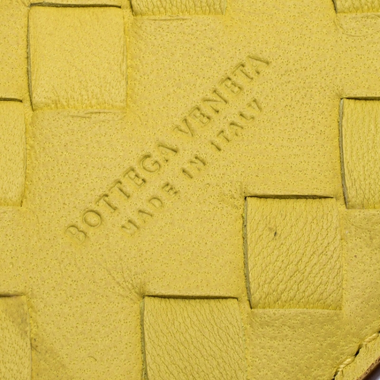 Pre Owned Bottega Veneta Brown/Yellow Leather Bifold Wallet