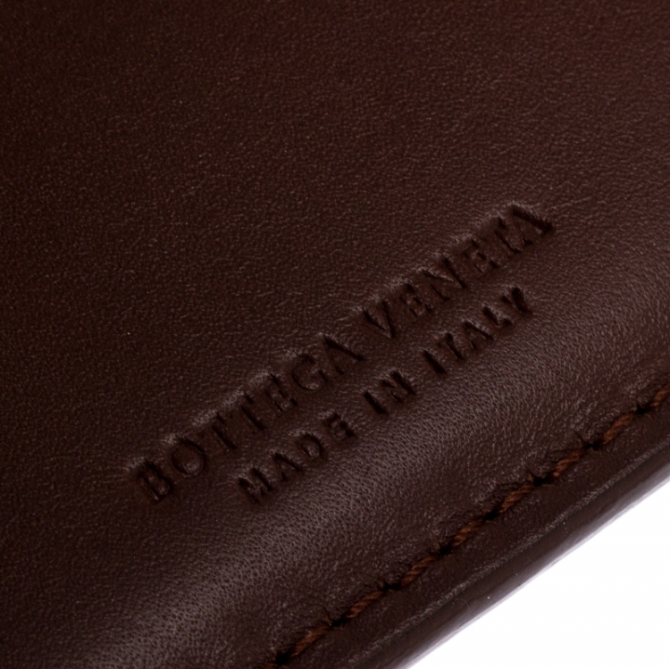 Pre Owned Bottega Veneta Brown Intrecciato Leather Bifold Wallet