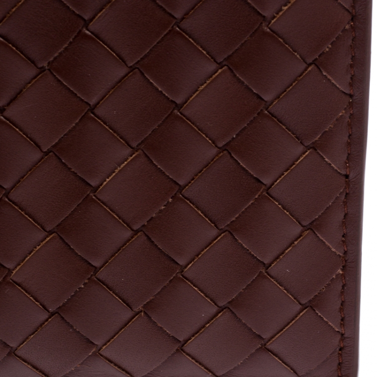 Pre Owned Bottega Veneta Brown Intrecciato Leather Bifold Wallet