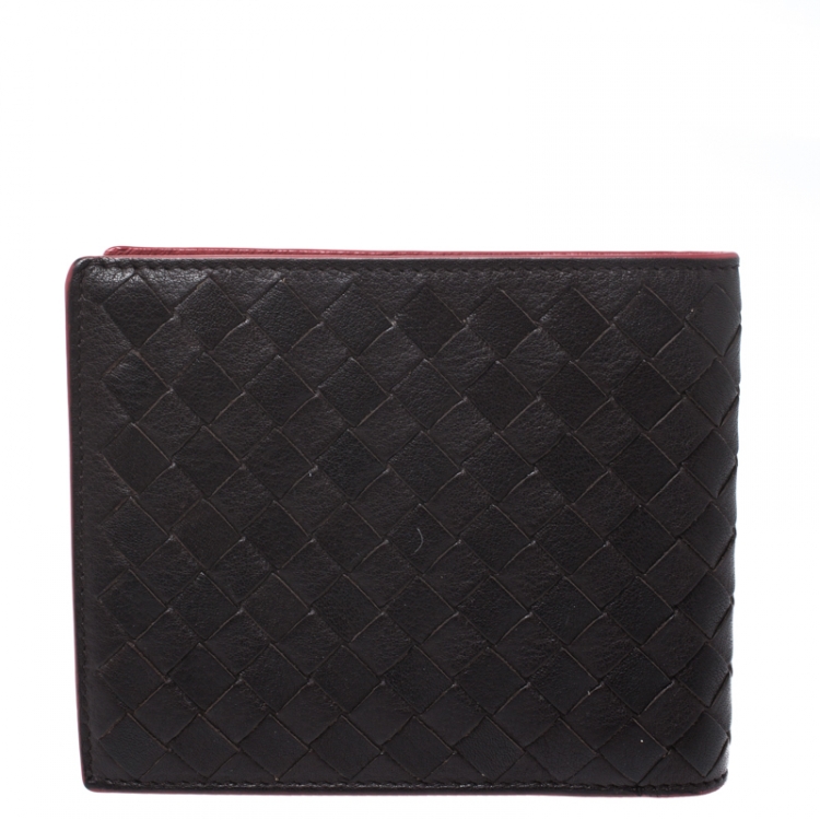 Pre Owned Bottega Veneta Black Intrecciato Leather Bi-Fold Wallet