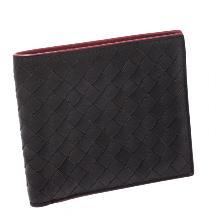 Pre Owned Bottega Veneta Black Intrecciato Leather Bi-Fold Wallet