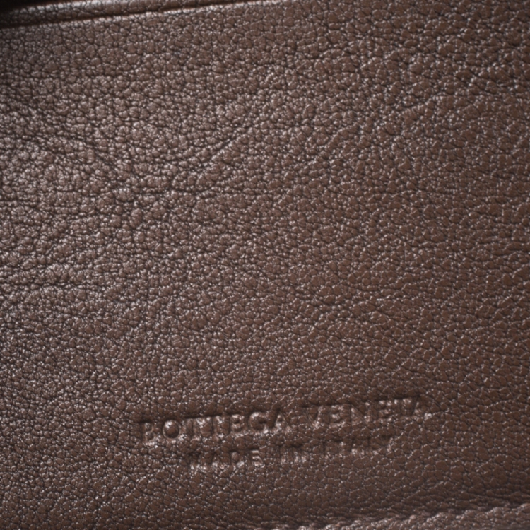 Pre Owned Bottega Veneta Tricolor Intrecciato Leather Bifold Wallet