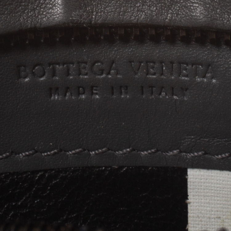 Pre Owned Bottega Veneta Gris Tarmac Intrecciato Leather Card Holder 8CC