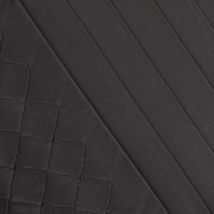 Pre Owned Bottega Veneta Gris Tarmac Intrecciato Leather Card Holder 8CC