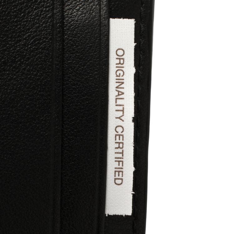 Pre Owned Bottega Veneta Black Intrecciato Leather Trifold Wallet