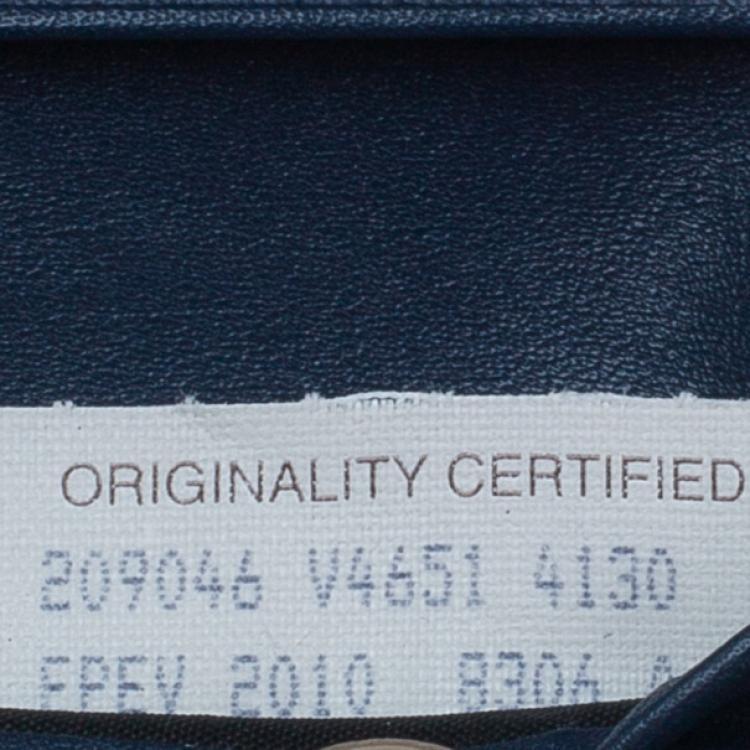 Pre Owned Bottega Veneta Navy Blue Intrecciato Leather Compact Wallet