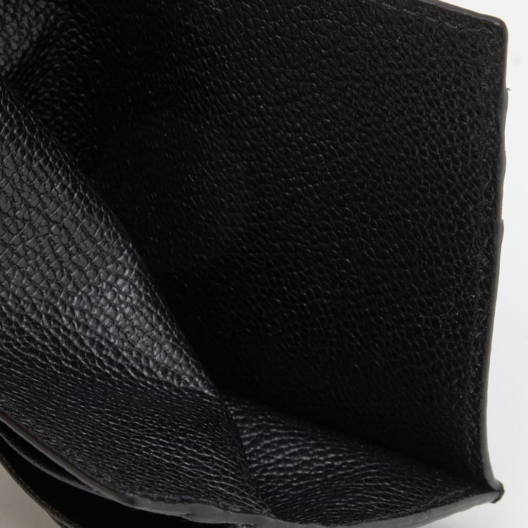 Pre Owned Bottega Veneta Black Intrecciato Leather Bifold Wallet