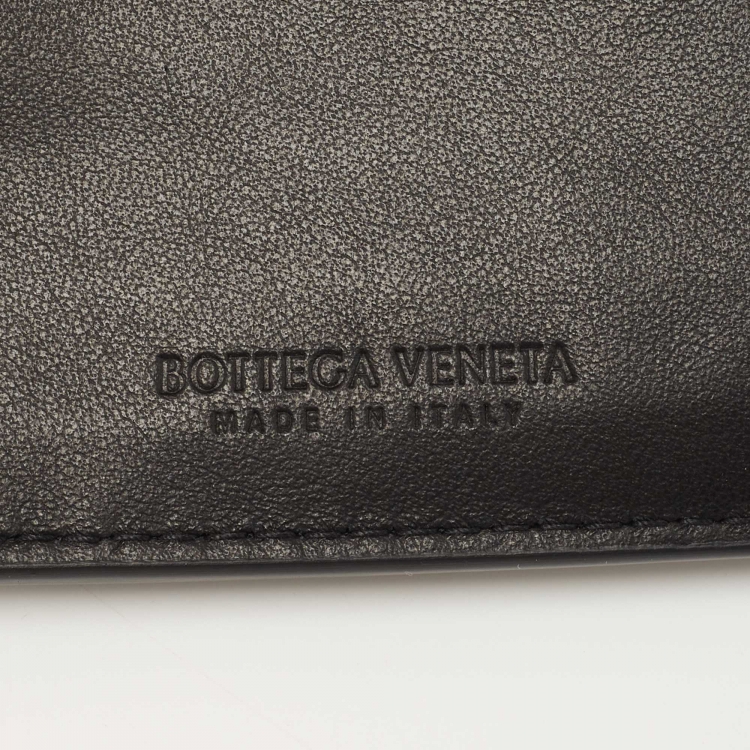 Pre Owned Bottega Veneta Black Intrecciato Leather Bifold Wallet