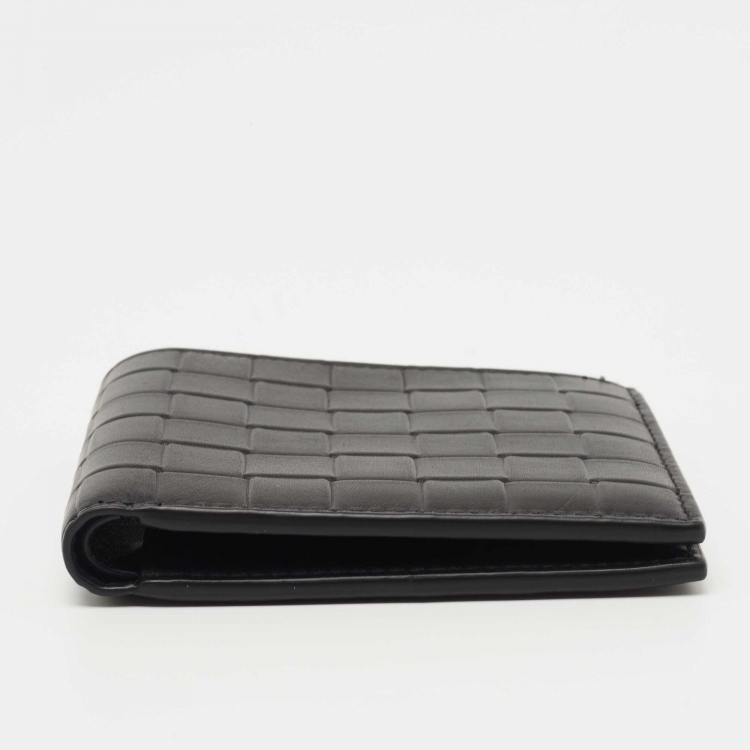 Pre Owned Bottega Veneta Black Intrecciato Leather Bifold Wallet