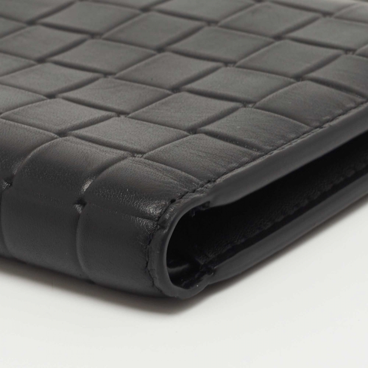 Pre Owned Bottega Veneta Black Intrecciato Leather Bifold Wallet