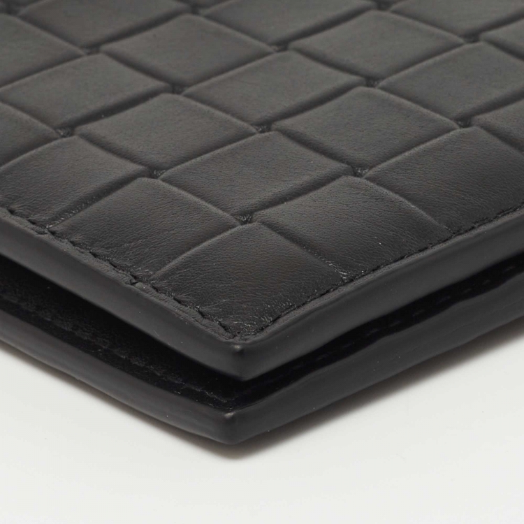 Pre Owned Bottega Veneta Black Intrecciato Leather Bifold Wallet
