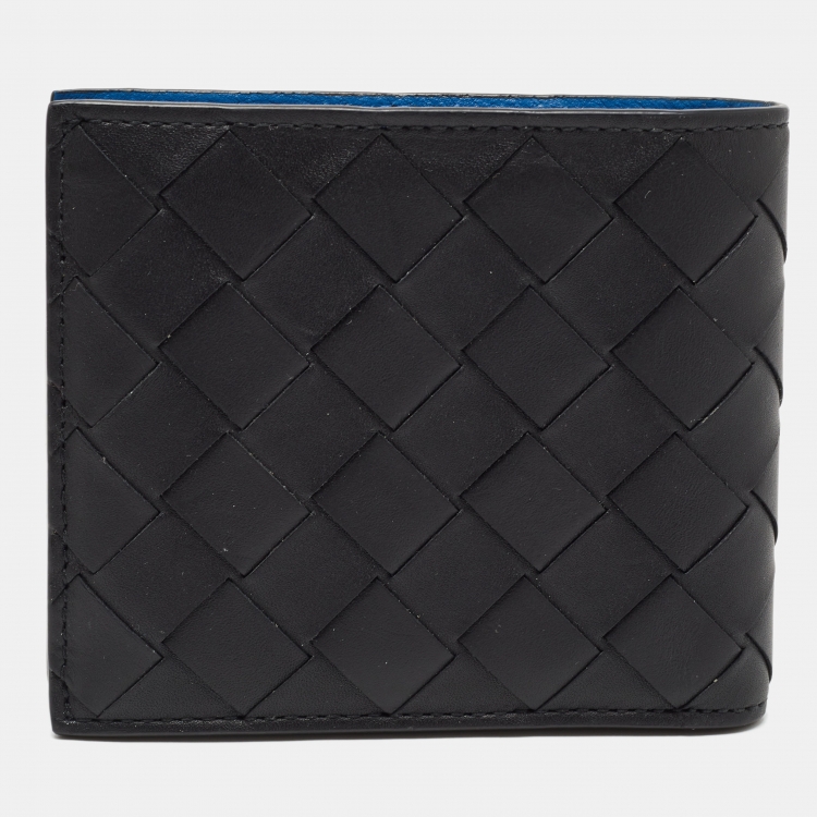 Pre Owned Bottega Veneta Black Intrecciato Leather Bifold Wallet