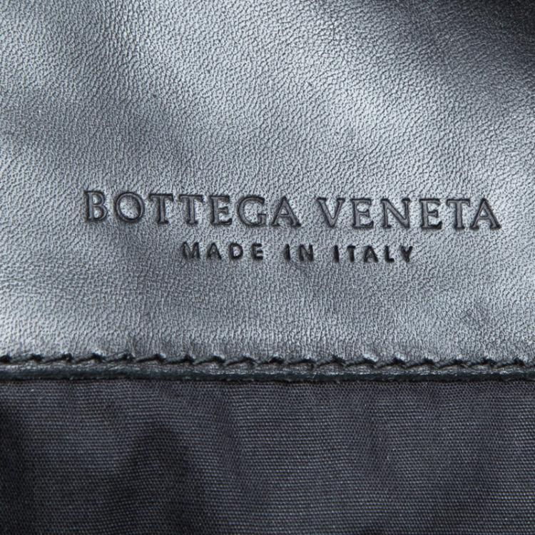 Pre Owned Bottega Veneta Black Intrecciato Leather Messenger Bag