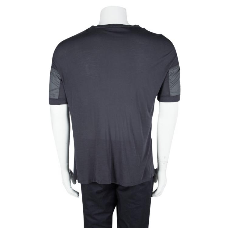 Pre Owned Bottega Veneta Grey Jersey Zip Detail T-Shirt L