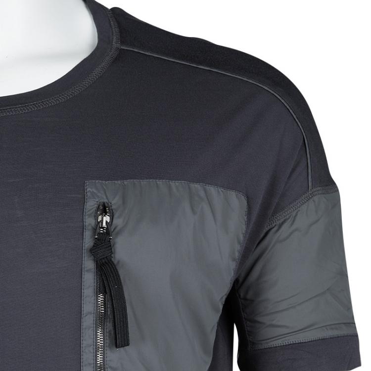 Pre Owned Bottega Veneta Grey Jersey Zip Detail T-Shirt L