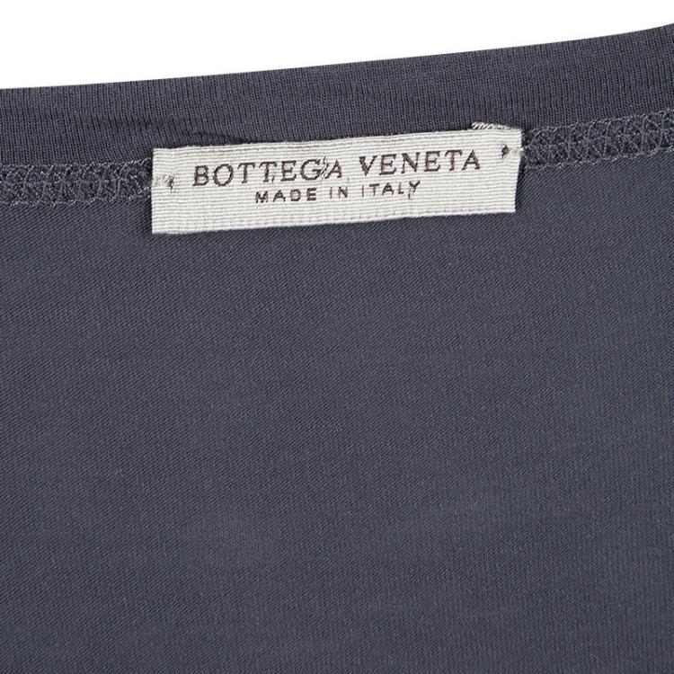 Pre Owned Bottega Veneta Grey Jersey Zip Detail T-Shirt L