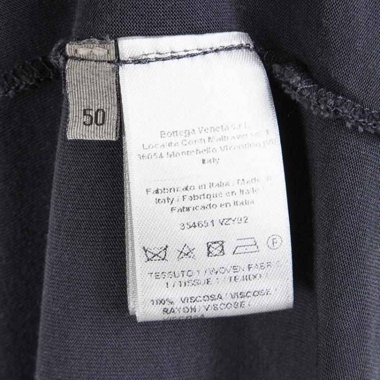 Pre Owned Bottega Veneta Grey Jersey Zip Detail T-Shirt L