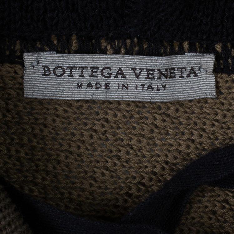 Pre Owned Bottega Veneta Men's Patterned Knit Cotton Sweater M