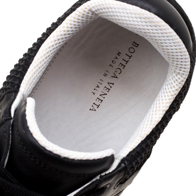 Pre Owned Bottega Veneta Black Leather/Suede and Mesh Sneakers 41