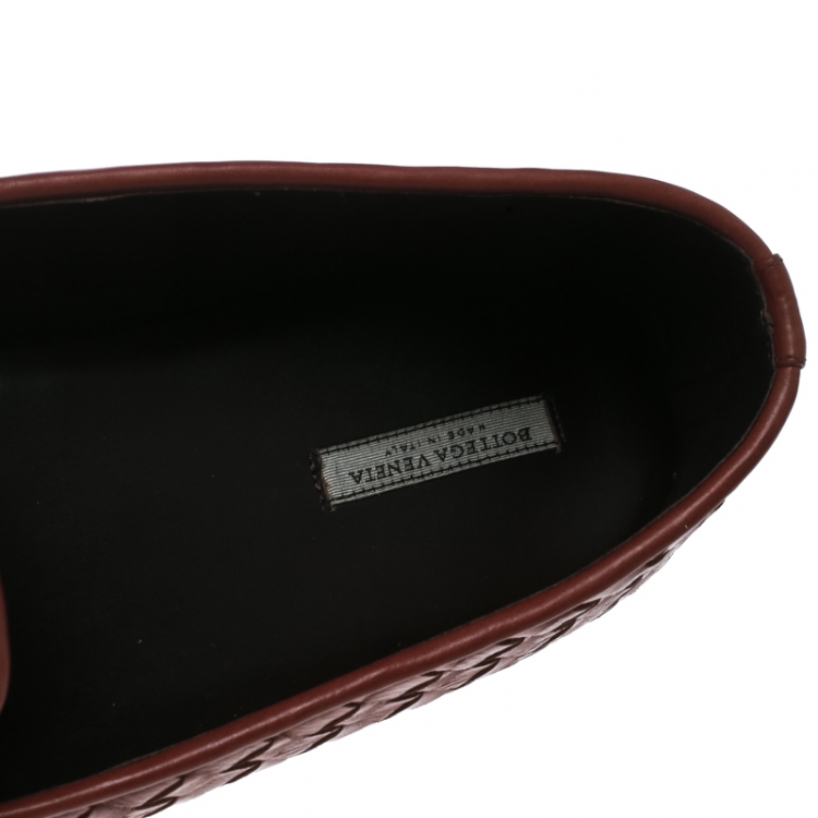 Pre Owned Bottega Veneta Brown Intrecciato Leather Smoking Slippers Size 40