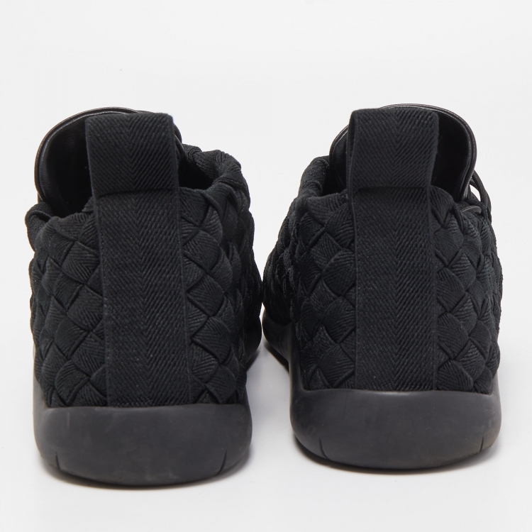 Pre Owned Bottega Veneta Woven Fabric Elasticated Intrecciato Sneakers Size 41.5