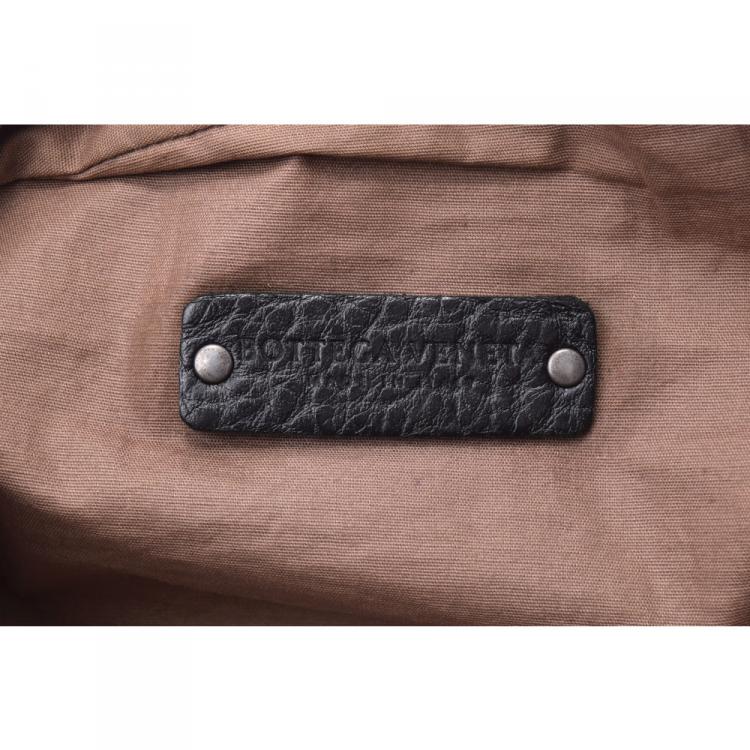 Pre Owned Bottega Veneta Black Intrecciato Leather Clutch Bag