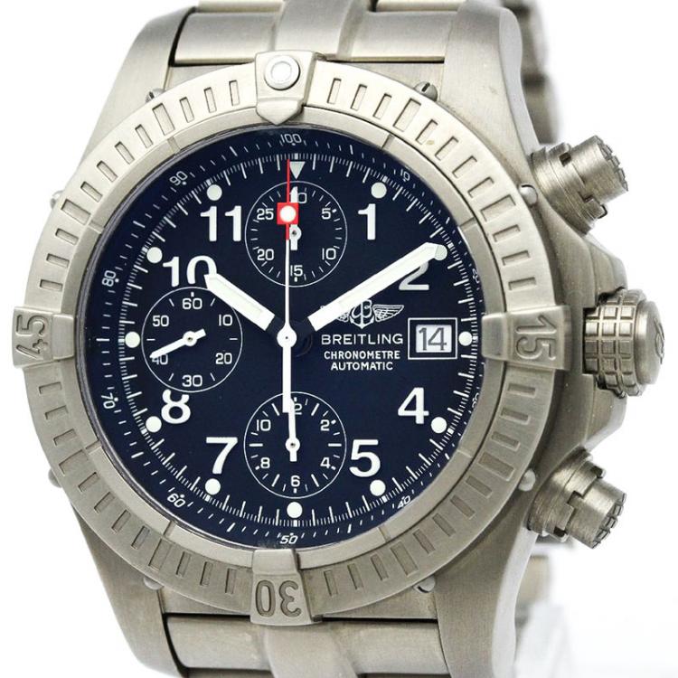 Pre Owned Breitling Black Titanium Avenger Men's Wristwatch 44MM